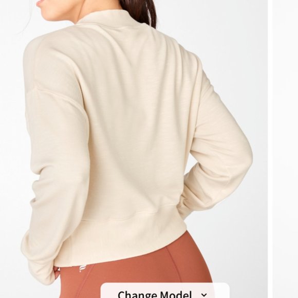 Fabletics Luna Cream Mock neck Long-Sleeve Pullover XXL - Picture 2 of 8